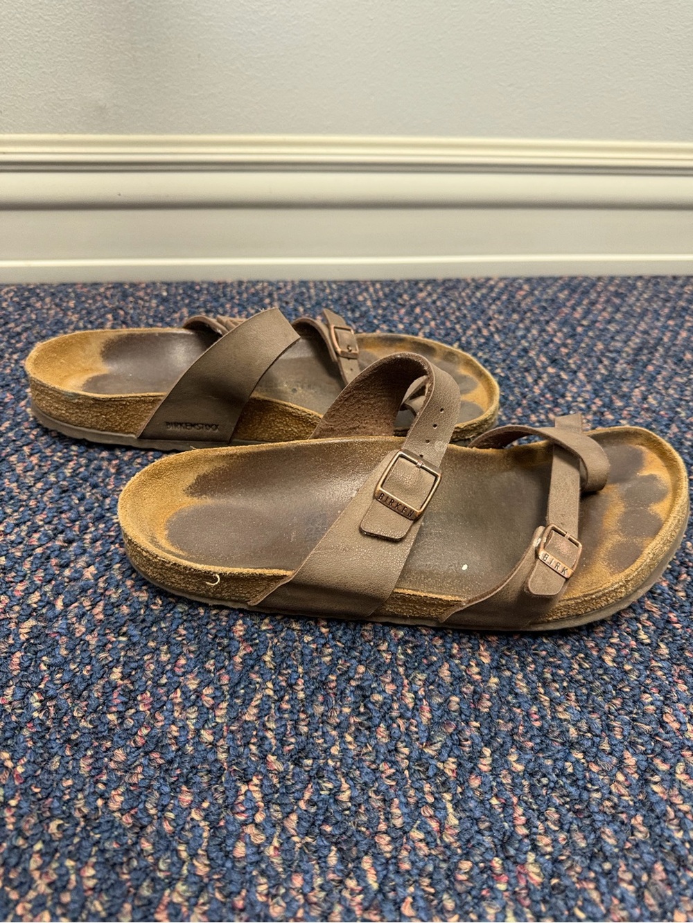 Birkenstock Brown Leather Double-Strap Women's Sandals